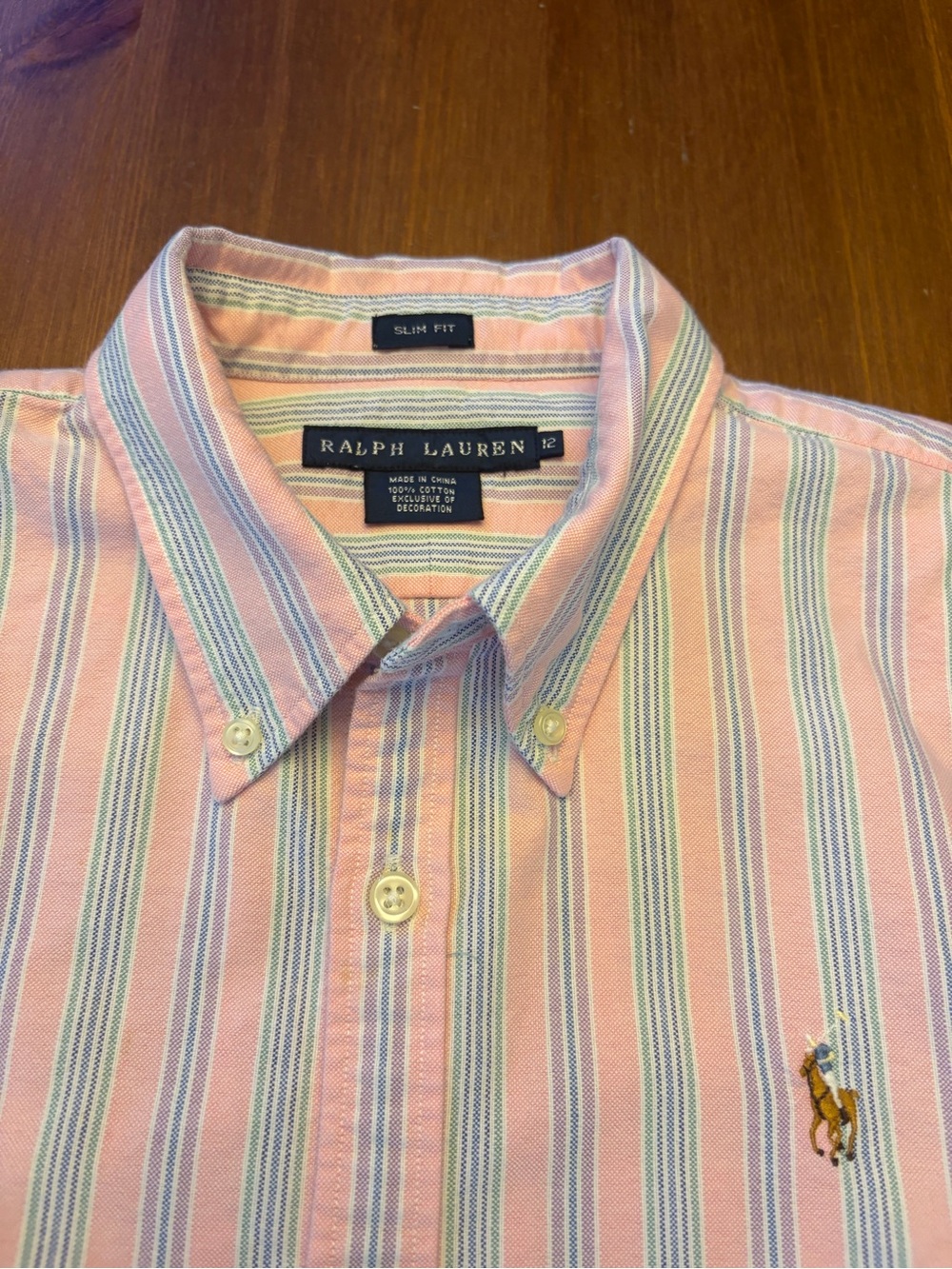 Ralph Lauren Women’s Slim Fit Striped Oxford Button-Down Shirt – Size 12 - Picture 3 of 9